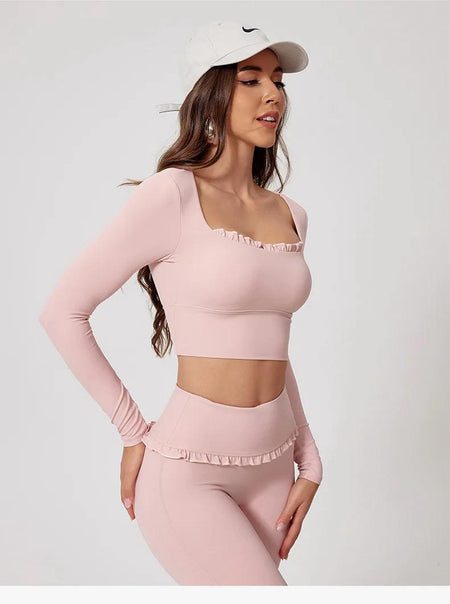 Jeny Premium Activewear Set - full-length front shot on model, pink - Miss Mosa By Akanksha