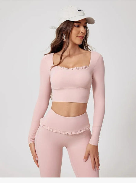 Jeny Premium Activewear Set - side shot on model, pink - Miss Mosa By Akanksha