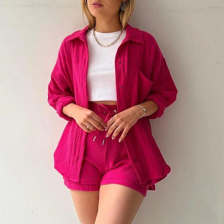 Jeremy Summer Two Piece Set - front shot on model, pink - Miss Mosa By Akanksha