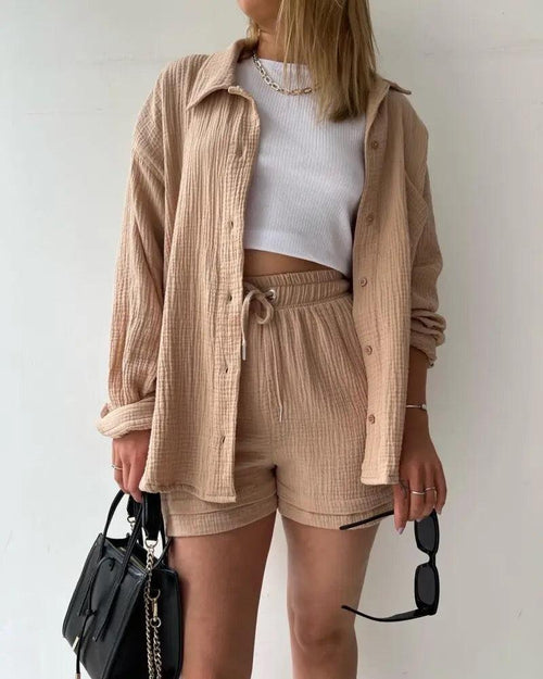 Jeremy Summer Two Piece Set In Brown