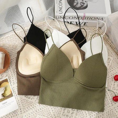 Jerry Tank Tops with Inbuilt Bra - styled flat-lay shot, multicolour - Miss Mosa By Akanksha