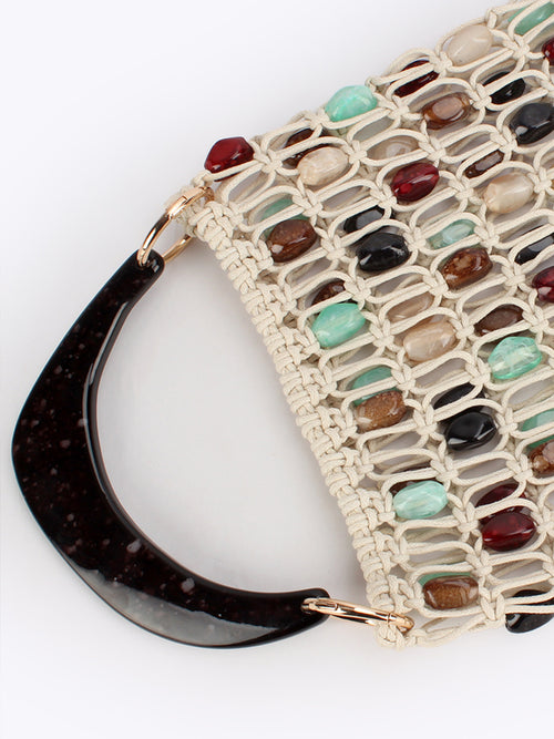 Joelle Crochet Beads Hand Bag With Pouch
