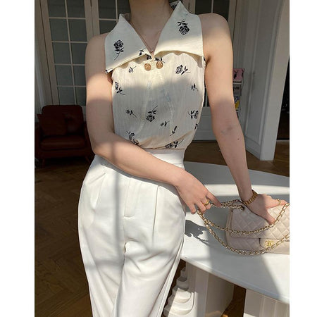 Jole Statement Formal Top In Beige - front shot on model - Miss Mosa By Akanksha