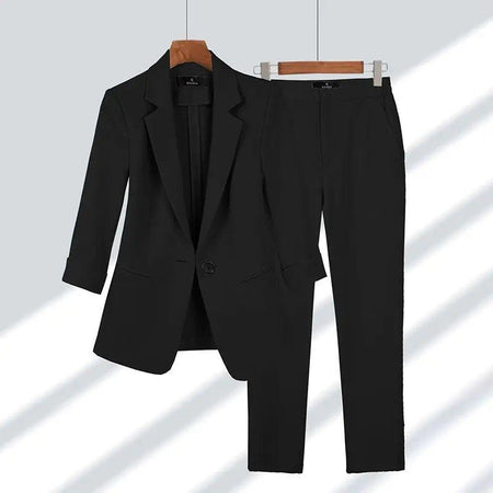 Joyce Statement Suit Set - styled flat-lay shot, black - Miss Mosa By Akanksha