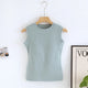 Joyce Tank Tops with Inbuilt Bra - hanging product shot, green - Miss Mosa By Akanksha