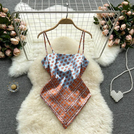 Julie Trending Statement Scarf Tops - front shot on hanger, multicolour - Miss Mosa By Akanksha