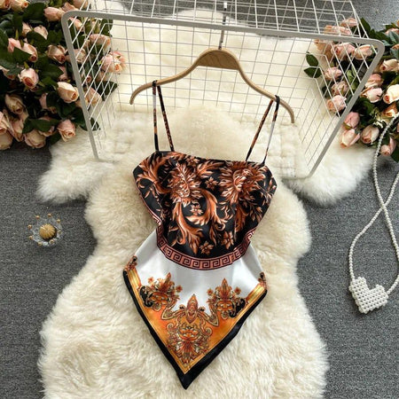 Julie Trending Statement Scarf Tops - front shot on hanger, multicolour - Miss Mosa By Akanksha
