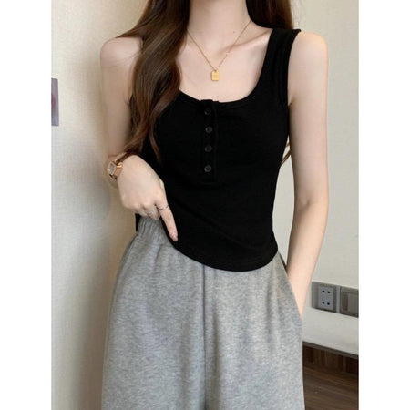 Junia Statement Summer Top In Black - front shot on model - Miss Mosa By Akanksha