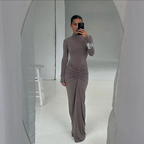 Junifar Statement Bodycon Maxi Dress In Grey