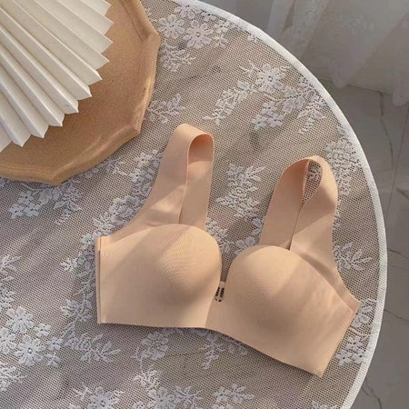 Kanette Seamless Pushup Bralettes In Beige - flat-lay product shot - Miss Mosa By Akanksha