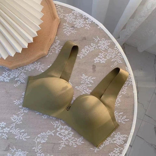 Kanette Seamless Pushup Bralettes In Olive Green