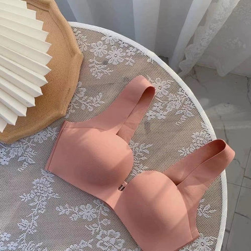 Kanette Seamless Pushup Bralettes In Peach