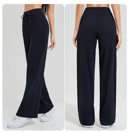 Karbi Statement Trouser Pants - front and back shot on model, black - Miss Mosa By Akanksha