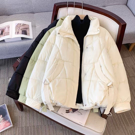 Karo Warm Parka Jacket - flat-lay shot of colour options, cream - Miss Mosa By Akanksha