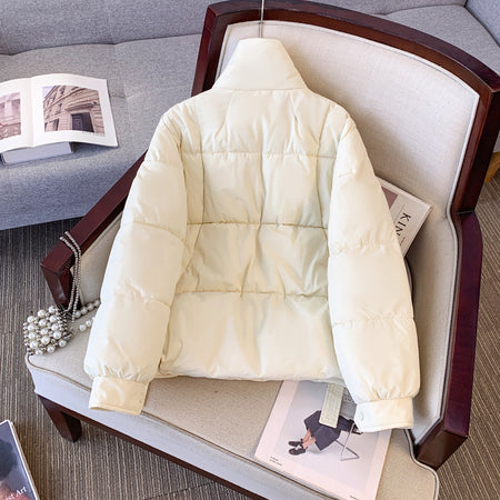 Karo Warm Parka Jacket - back shot flat-lay of jacket, cream - Miss Mosa By Akanksha
