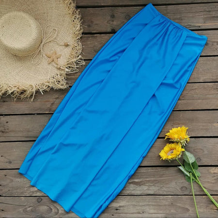 Kaylee Swimsuit With Skirt In Royal Blue - flat-lay product shot of skirt - Miss Mosa By Akanksha