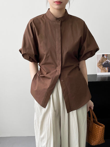 Kayno Statement Formal Shirt In Brown - front shot on model - Miss Mosa By Akanksha