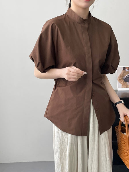 Kayno Statement Formal Shirt In Brown - front shot on model - Miss Mosa By Akanksha