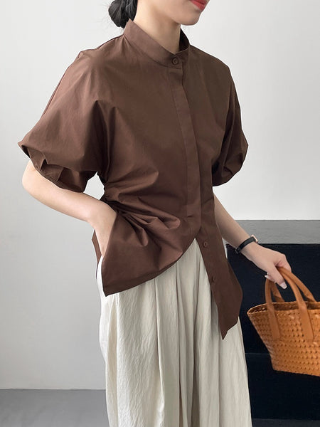 Kayno Statement Formal Shirt In Brown - front shot on model - Miss Mosa By Akanksha