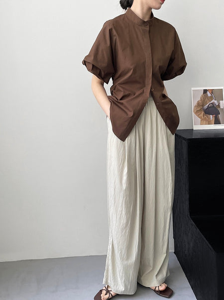 Kayno Statement Formal Shirt In Brown - full-length shot on model - Miss Mosa By Akanksha