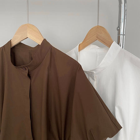 Kayno Statement Formal Shirt In Brown - two shirts shown on hangers - Miss Mosa By Akanksha