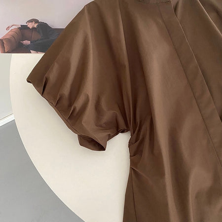 Kayno Statement Formal Shirt In Brown - close-up of sleeve detail - Miss Mosa By Akanksha