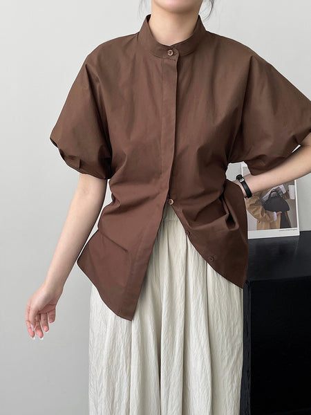 Kayno Statement Formal Shirt In Brown - front shot on model - Miss Mosa By Akanksha