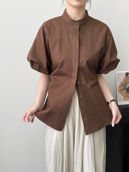 Kayno Statement Formal Shirt In Brown - front shot on model - Miss Mosa By Akanksha
