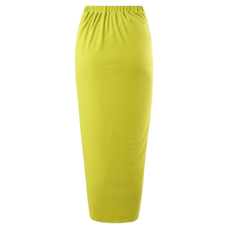 Kelly Rosette Swimsuit With Skirt In Neon - flat-lay product shot of cover-up skirt, lime green - Miss Mosa By Akanksha