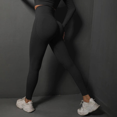 Kelly Slimming Premium Leggings - back shot on model, grey - Miss Mosa By Akanksha