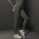 Kelly Slimming Premium Leggings - side shot on model, green - Miss Mosa By Akanksha