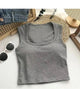 Kelly Tank Tops with Inbuilt Bra - flat-lay product shot, grey - Miss Mosa By Akanksha