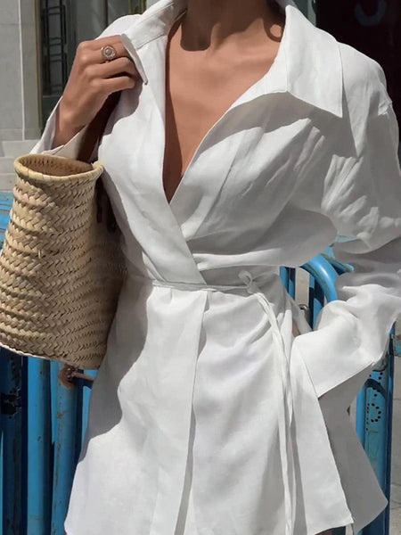 Kennet Statement White Shirt - close-up of bodice, white - Miss Mosa By Akanksha