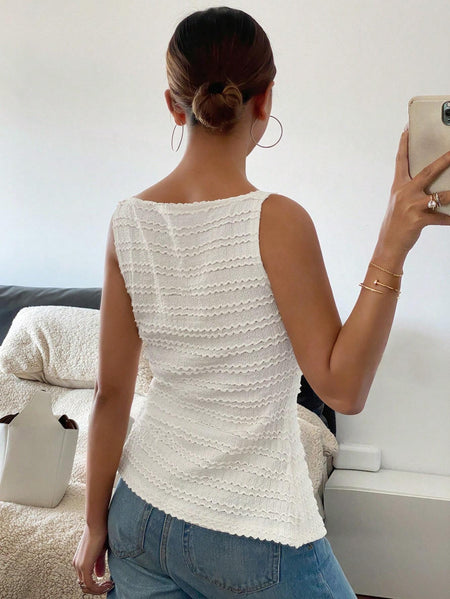 Ketta Statement Summer Top In White - back shot on model - Miss Mosa By Akanksha