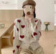 Kiana Cute Woolen Sweater with Heart Detail - front shot on model, cream - Miss Mosa By Akanksha