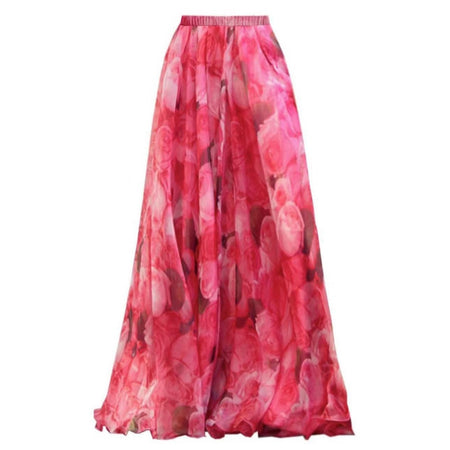 Kiara 3d Floral Swimsuit With Skirt In Pink - flat-lay product shot of skirt - Miss Mosa By Akanksha