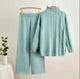 Kinsley Luxe Winter Coord Set - Tracksuit - flat-lay shot of jumper and trousers, blue - Miss Mosa By Akanksha