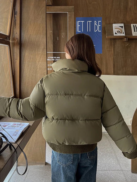 Kio Warm Parka Jacket In Army Green - back shot on model - Miss Mosa By Akanksha