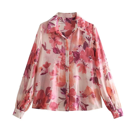 Kipsy Summer Floral Pleated Coord - flat-lay product shot, pink - Miss Mosa By Akanksha