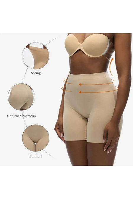 Kudo Shapewear In Nude - front shot on model, nude - Miss Mosa By Akanksha