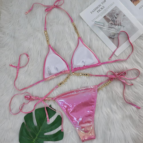 Lake Embellished 2Pcs Bikini Swimsuit