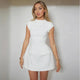 Lapos Summer Bodycon Dress - front shot on model, white - Miss Mosa By Akanksha