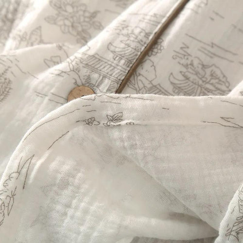 Lara 3 Pc Set Cotton Nightsuit In Off-White