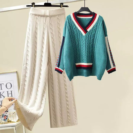 Larisa Woolen Coord Set - styled flat-lay shot, teal - Miss Mosa By Akanksha