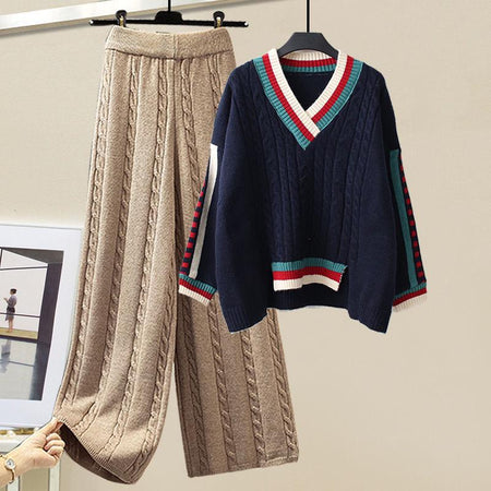 Larisa Woolen Coord Set - styled flat-lay shot, navy - Miss Mosa By Akanksha