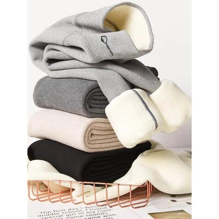 Lateno Premium Fleece Leggings - flat-lay product shot, multicolour - Miss Mosa By Akanksha