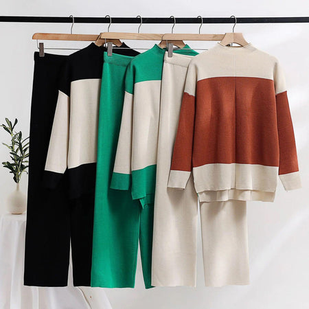 Latifah Woolen Coord Set - styled flat-lay shot, multicolour - Miss Mosa By Akanksha