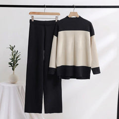 Latifah Woolen Coord Set - front shot on hanger, black - Miss Mosa By Akanksha