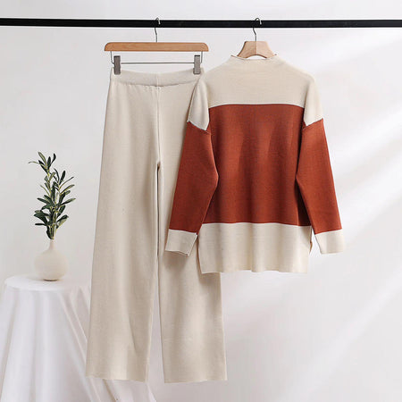 Latifah Woolen Coord Set - back shot on hanger, brown - Miss Mosa By Akanksha