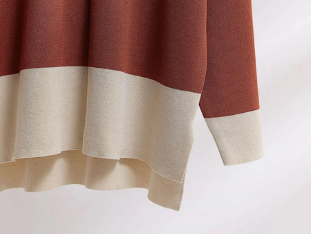Latifah Woolen Coord Set - close-up of hem, brown - Miss Mosa By Akanksha